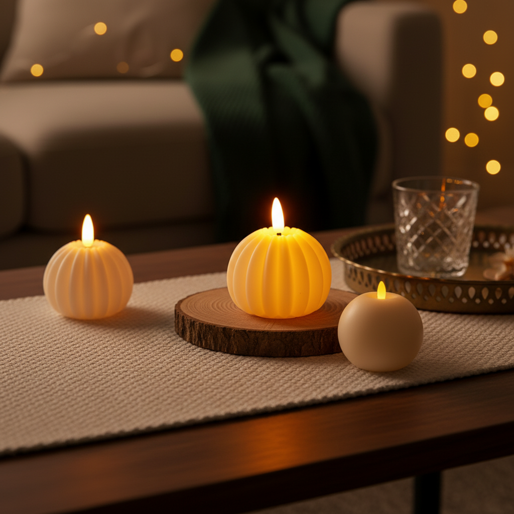 LED Dekokerze Kugelform - WarmAura