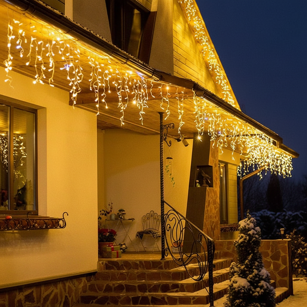 LED Eiszapfen Lichterkette Außen - IceLumin