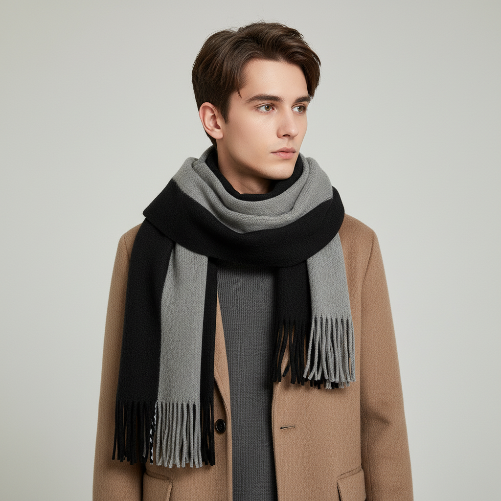 Langer Kaschmirschal Mit Fransen - Cashmora