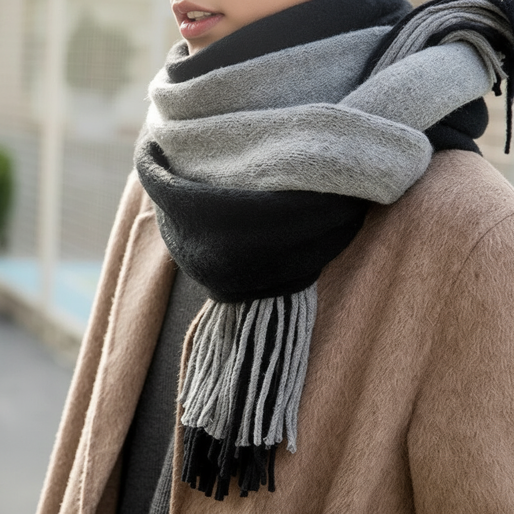 Langer Kaschmirschal Mit Fransen - Cashmora