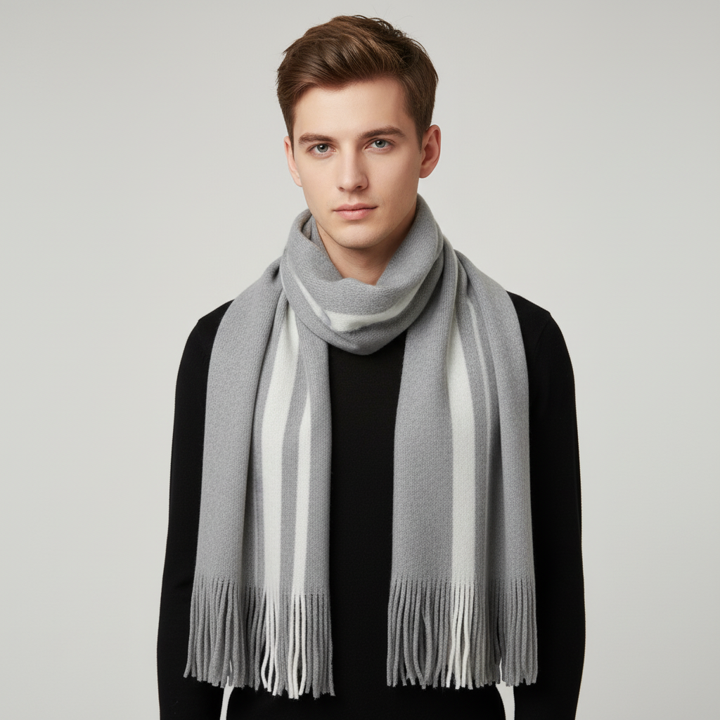 Langer Kaschmirschal Mit Fransen - Cashmora