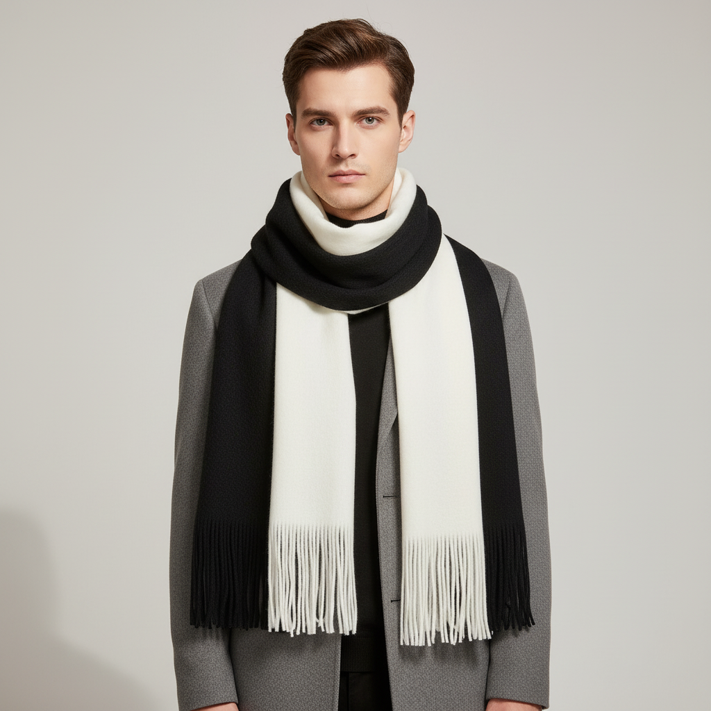 Langer Kaschmirschal Mit Fransen - Cashmora