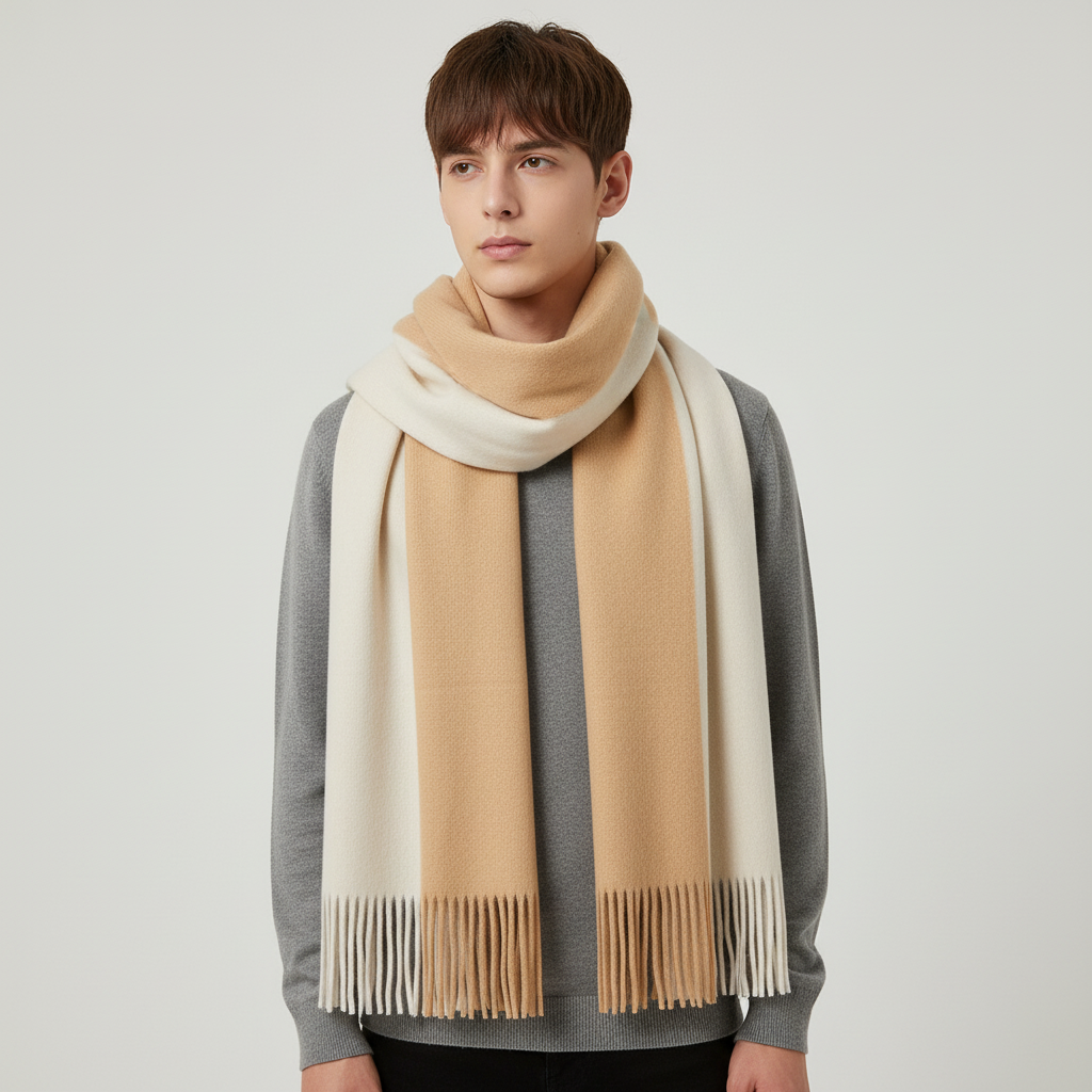 Langer Kaschmirschal Mit Fransen - Cashmora