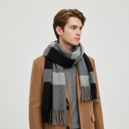 Langer Kaschmirschal Mit Fransen - Cashmora