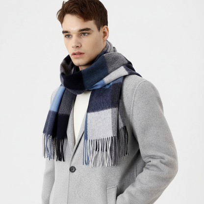 Langer Wollschal Mit Karomuster - Cozyloom