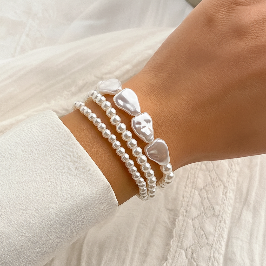 Mehrschichtiges Perlenarmband - DreamShimmer 