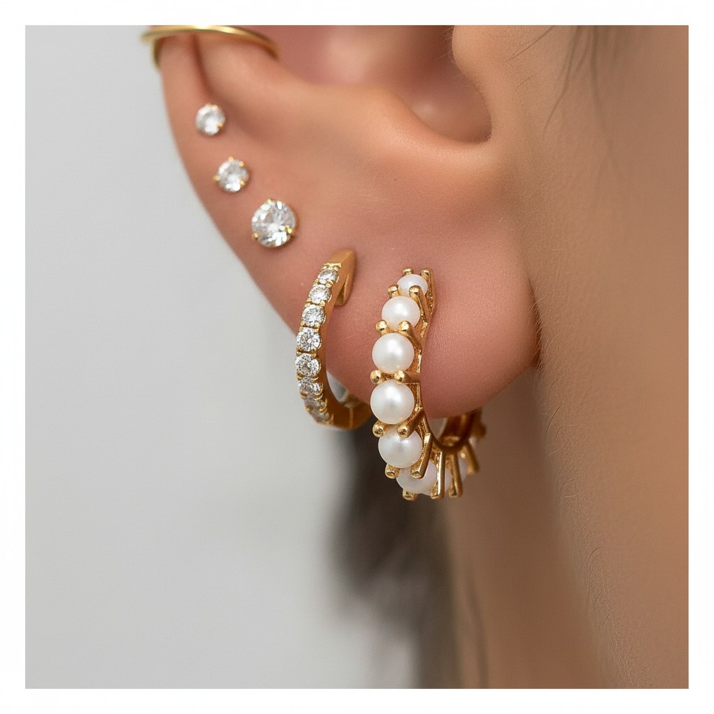 Moderne Zirkonia-Ohrringe - GlitzRing 