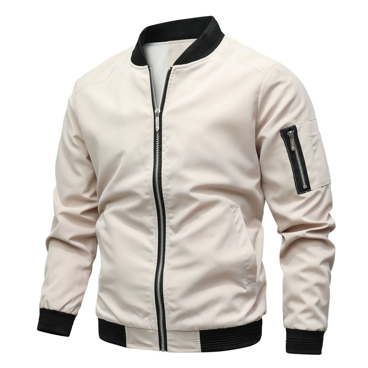 Herren Bomberjacke | Armtasche | Reißverschluss | Regular Fit | Kragen ...