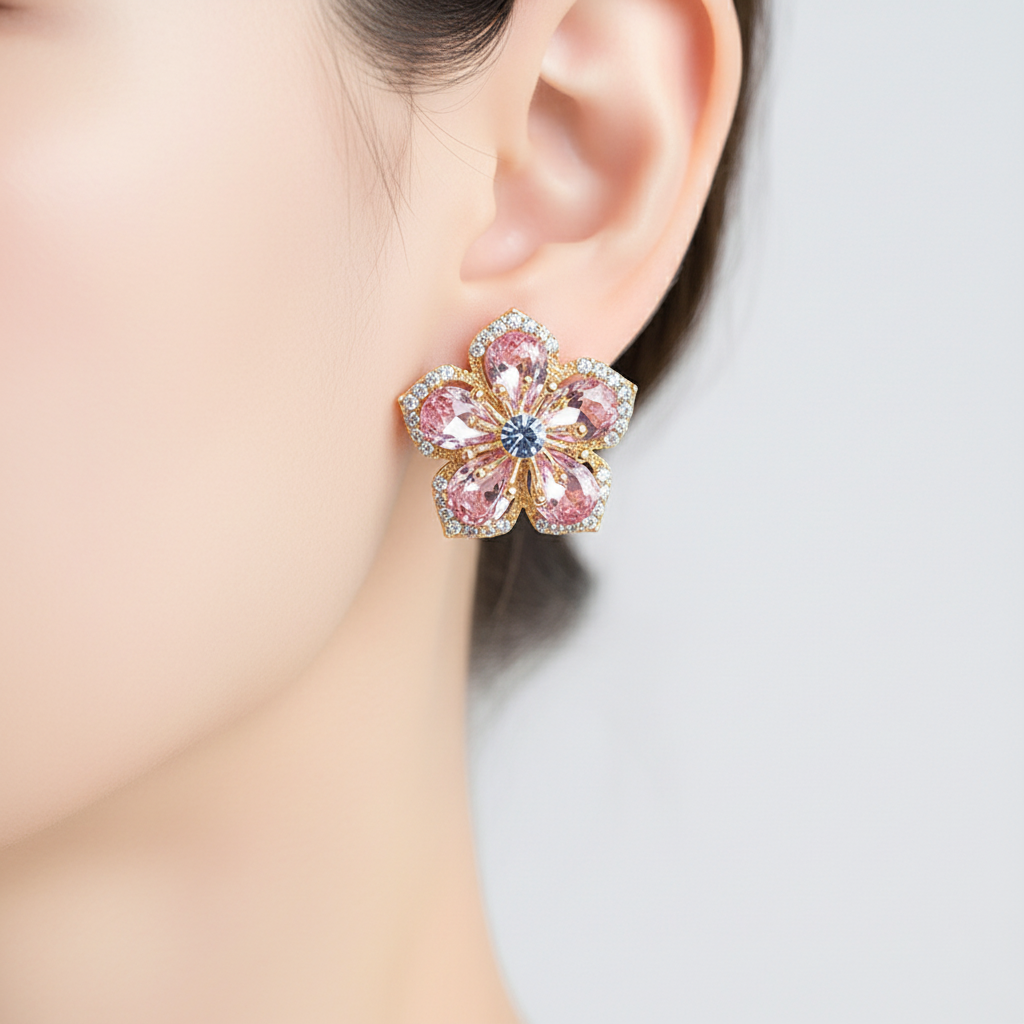 Ohrringe Mit Blumenmuster - PetalSpark 