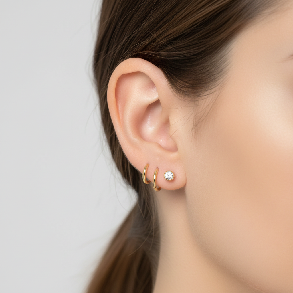 Ohrstecker Aus Titanstahl - ZirconiaPearl 