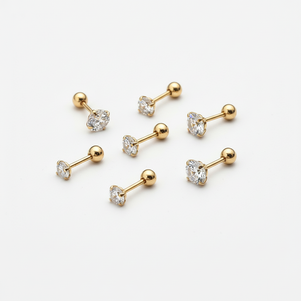 Ohrstecker Aus Titanstahl - ZirconiaPearl 