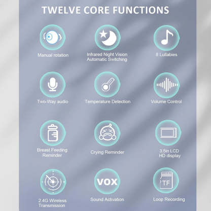 Babyüberwachung mit Nachtsicht und 2-Wege-Audio – Inklusive Temperaturanzeige