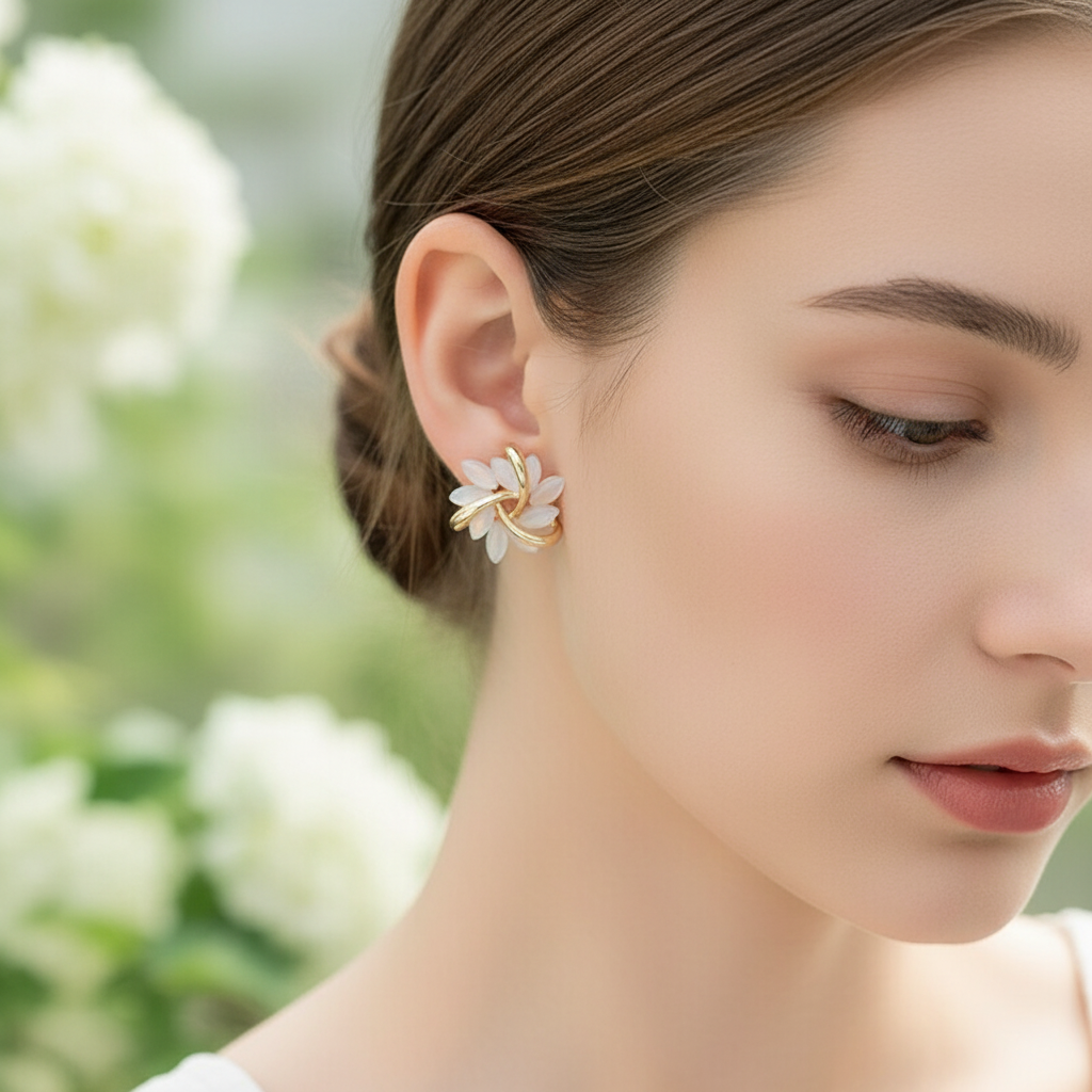 Opal Ohrstecker - PetalGlow 