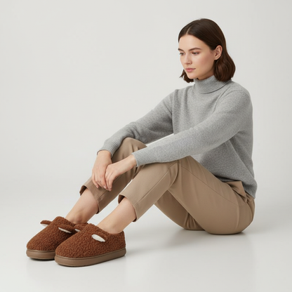 Plüschige Hausschuhe Mit Plateausohle - PlushWalk