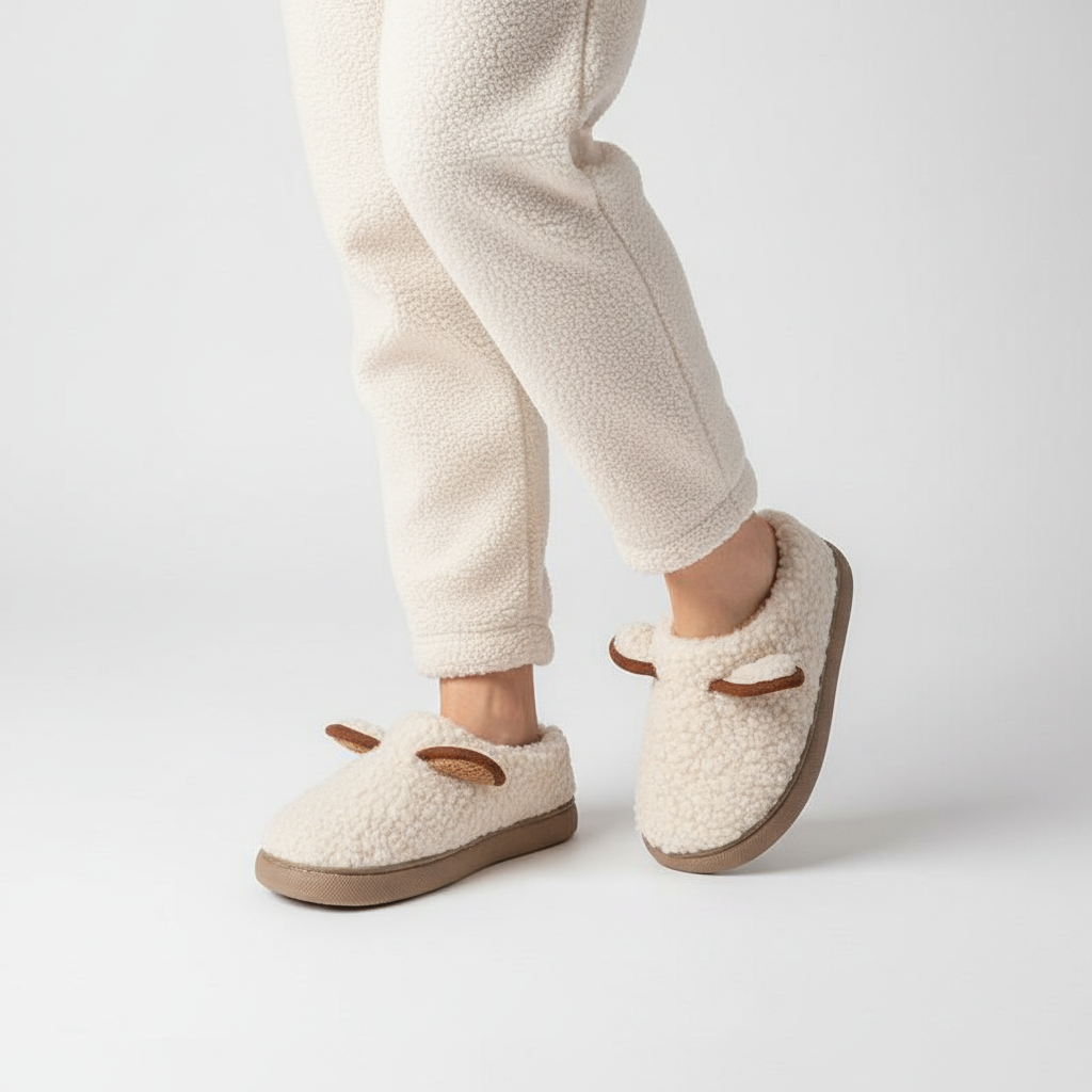 Plüschige Hausschuhe Mit Plateausohle - PlushWalk