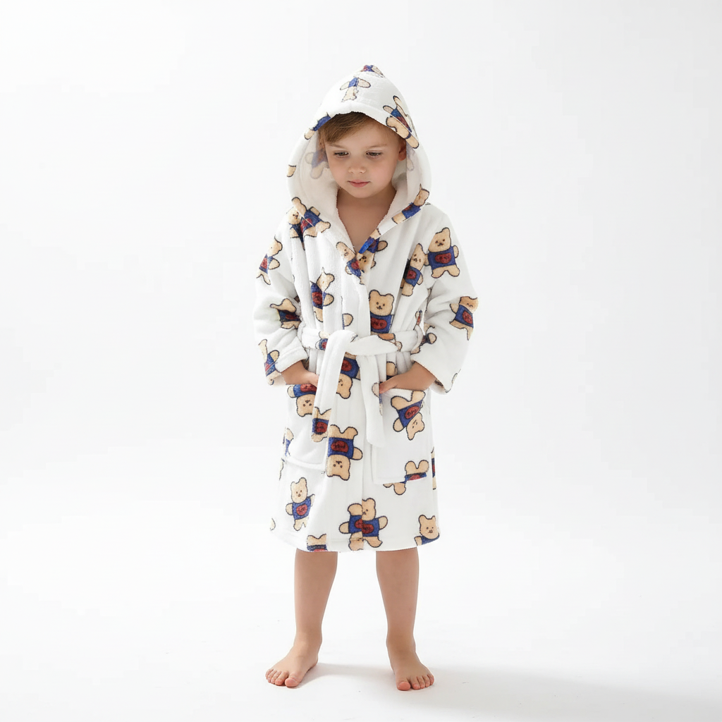 Plüschiger Kindermorgenmantel - CozyWrap