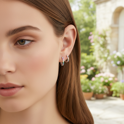 Regenbogenfarbene Creolen - DazzleHoop 