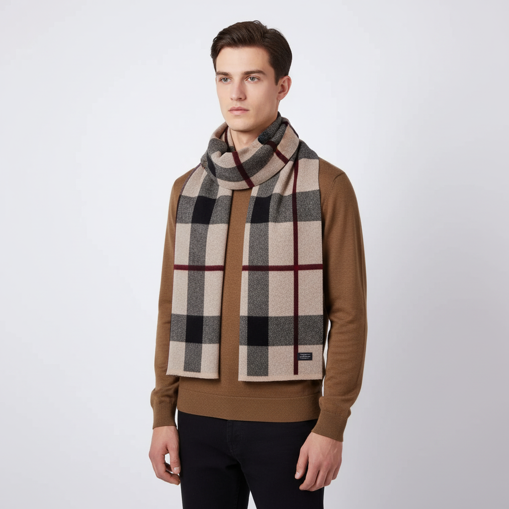 Reine Wolle Flauschiger Herrenschal - WrapNoble