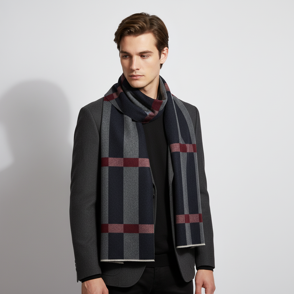 Reine Wolle Flauschiger Herrenschal - WrapNoble