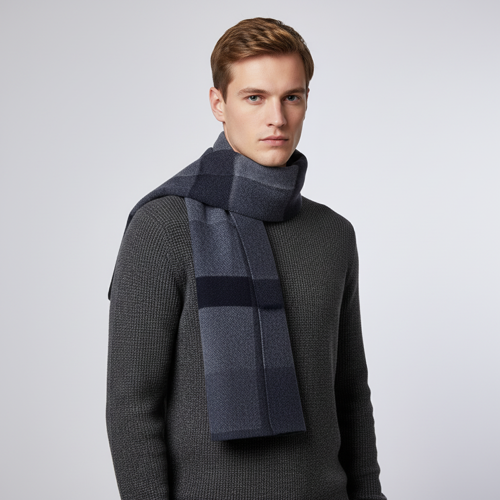 Reine Wolle Flauschiger Herrenschal - WrapNoble