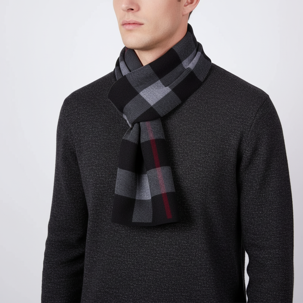 Reine Wolle Flauschiger Herrenschal - WrapNoble