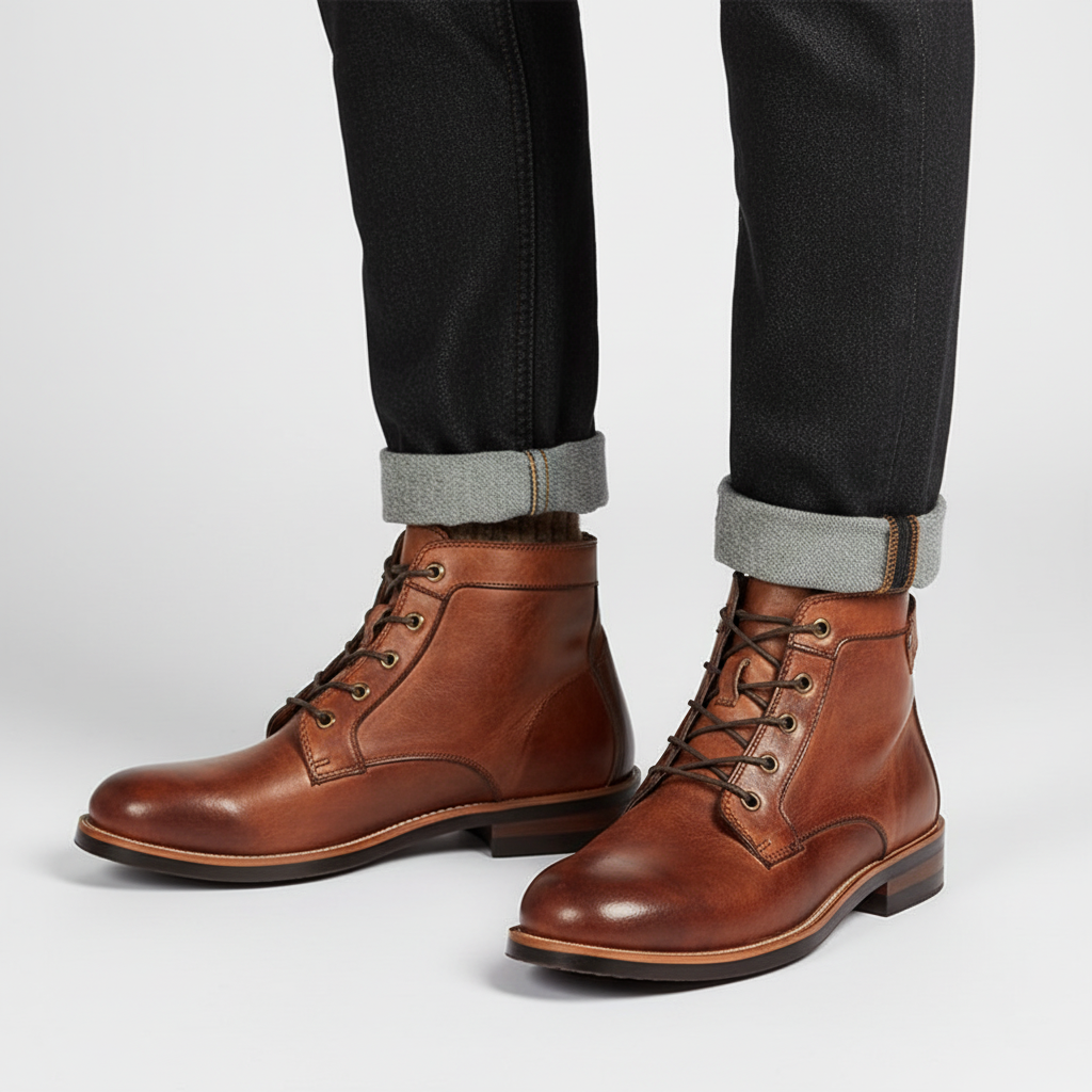 Retro Knöchelhohe Lederstiefel - Timothy