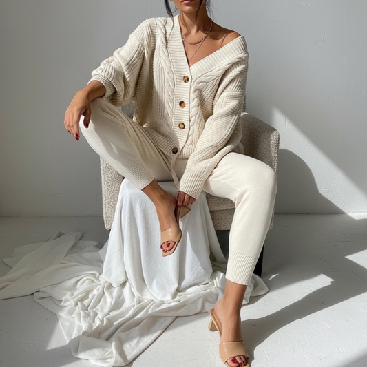 Rippenstrick Cardigan Mit Knopfleiste - Naomi