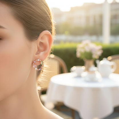 Runde Ohrhänger - FloralSparkle 