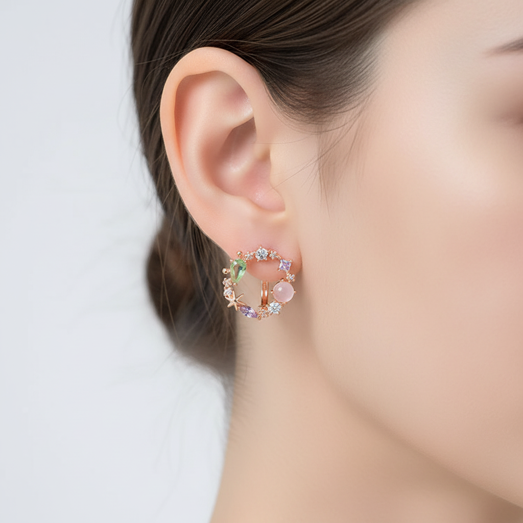 Runde Ohrhänger - FloralSparkle 