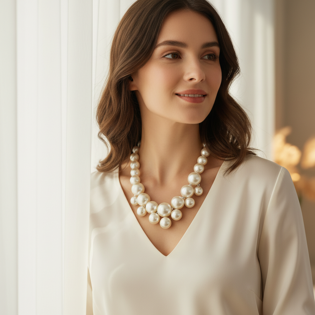 Runde Perlenhalskette - PearlGlow 