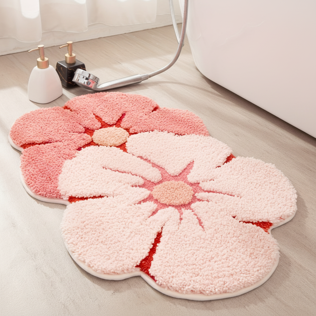 Rutschfester Badezimmer Teppich - FloraPlush
