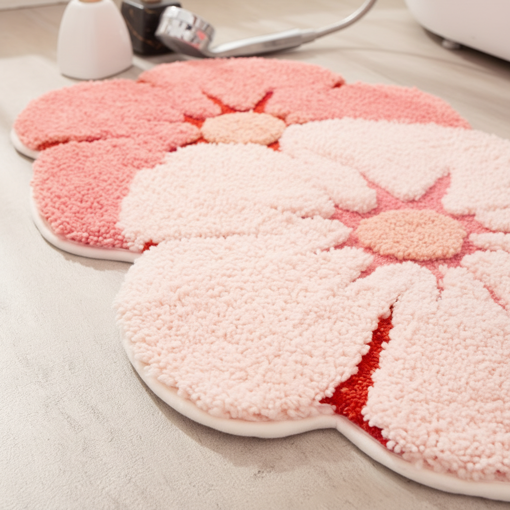 Rutschfester Badezimmer Teppich - FloraPlush