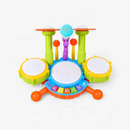 Interaktives Lern-Drumset mit Mikrofon für Kleinkinder – RhythmusSpaß Mini