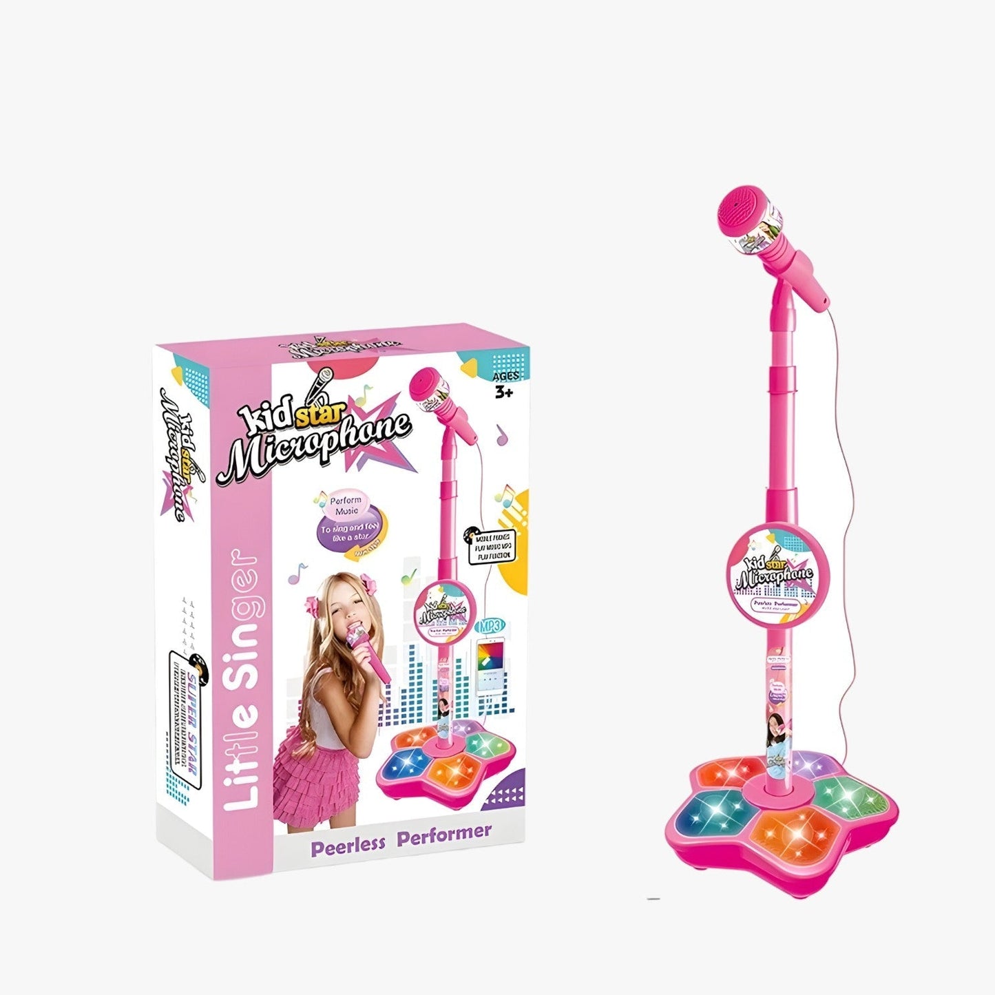 Kinder-Mikrofon mit höhenverstellbarem Ständer – KlangSpaß Bühne