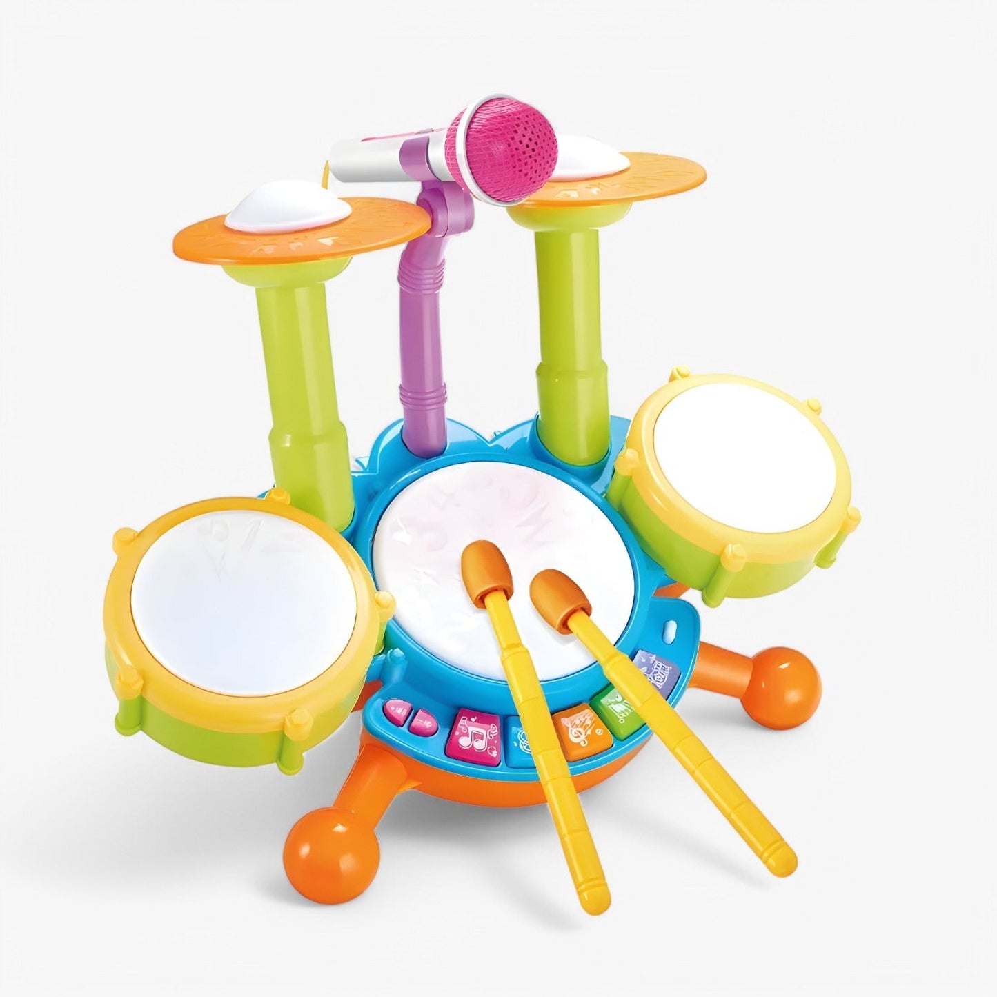 Interaktives Lern-Drumset mit Mikrofon für Kleinkinder – RhythmusSpaß Mini