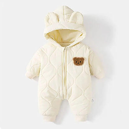 Kapuzen-Winteroverall mit Bärenmotiv für Babys – Kuschelig & Winterwarm