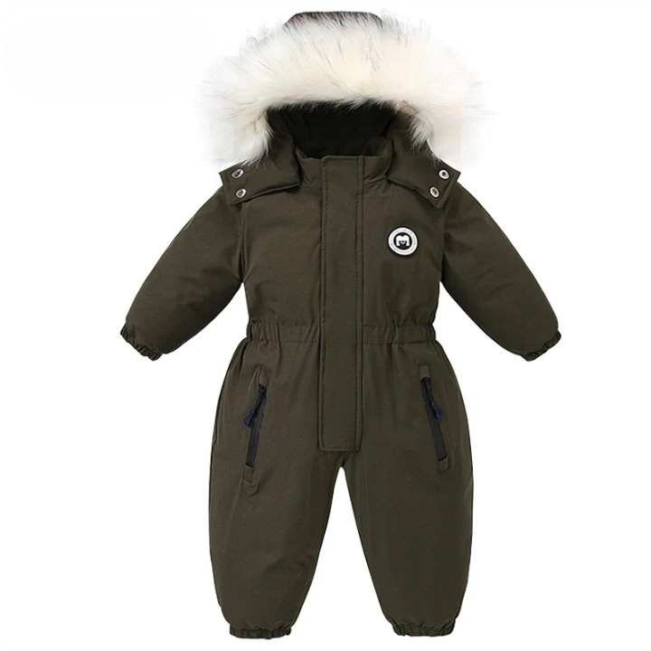 Baby-Winteroverall mit Kapuze, wasserdicht und warm gefüttert – Mila Winterzauber Edition