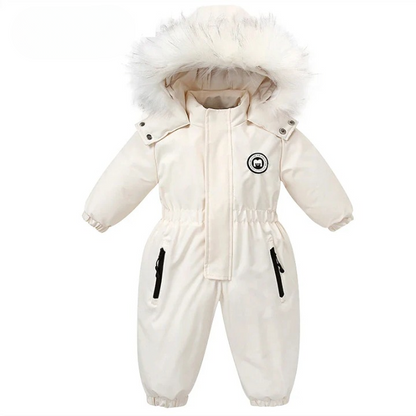 Baby-Winteroverall mit Kapuze, wasserdicht und warm gefüttert – Mila Winterzauber Edition