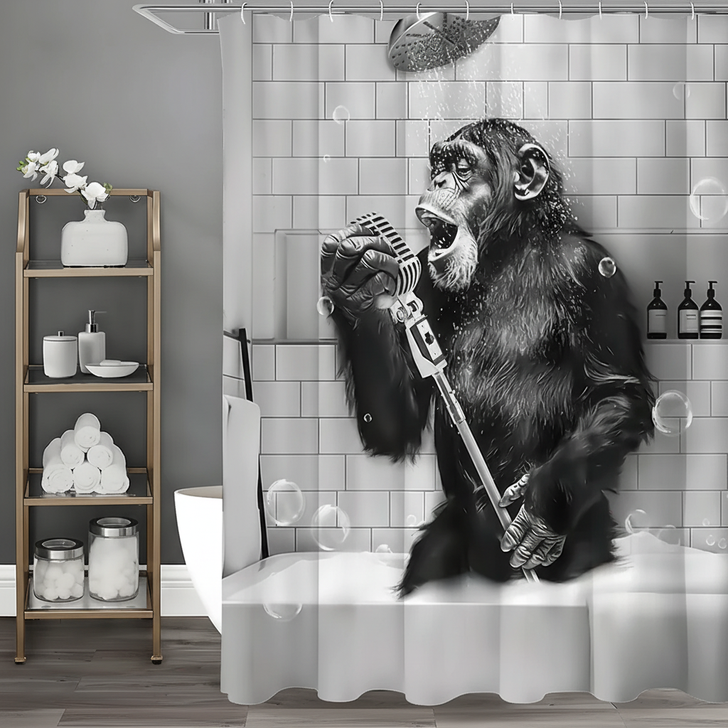 Schwarzweiß Bedruckter Duschvorhang - ShowerChimp