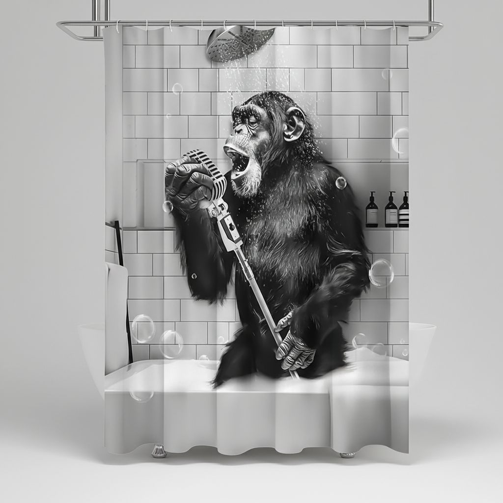 Schwarzweiß Bedruckter Duschvorhang - ShowerChimp