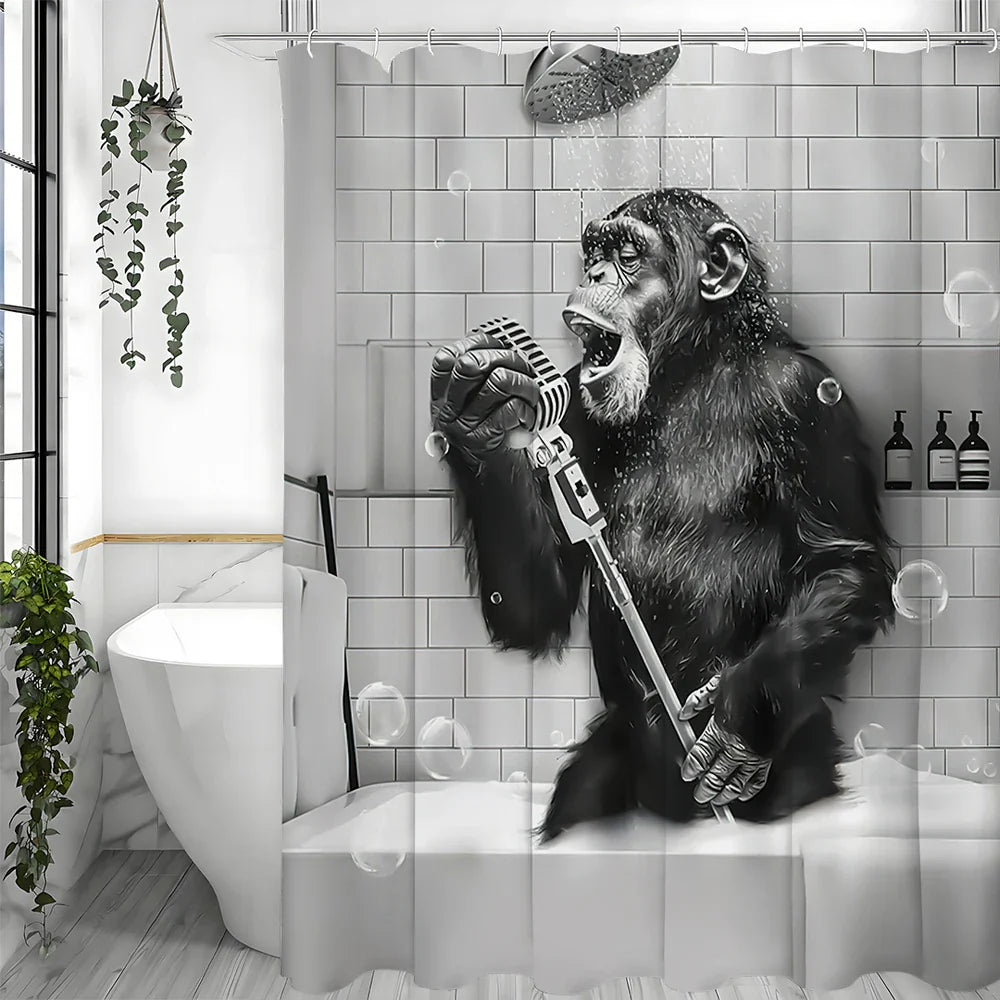 Schwarzweiß Bedruckter Duschvorhang - ShowerChimp