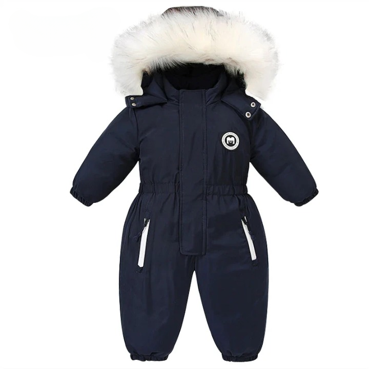 Baby-Winteroverall mit Kapuze, wasserdicht und warm gefüttert – Mila Winterzauber Edition