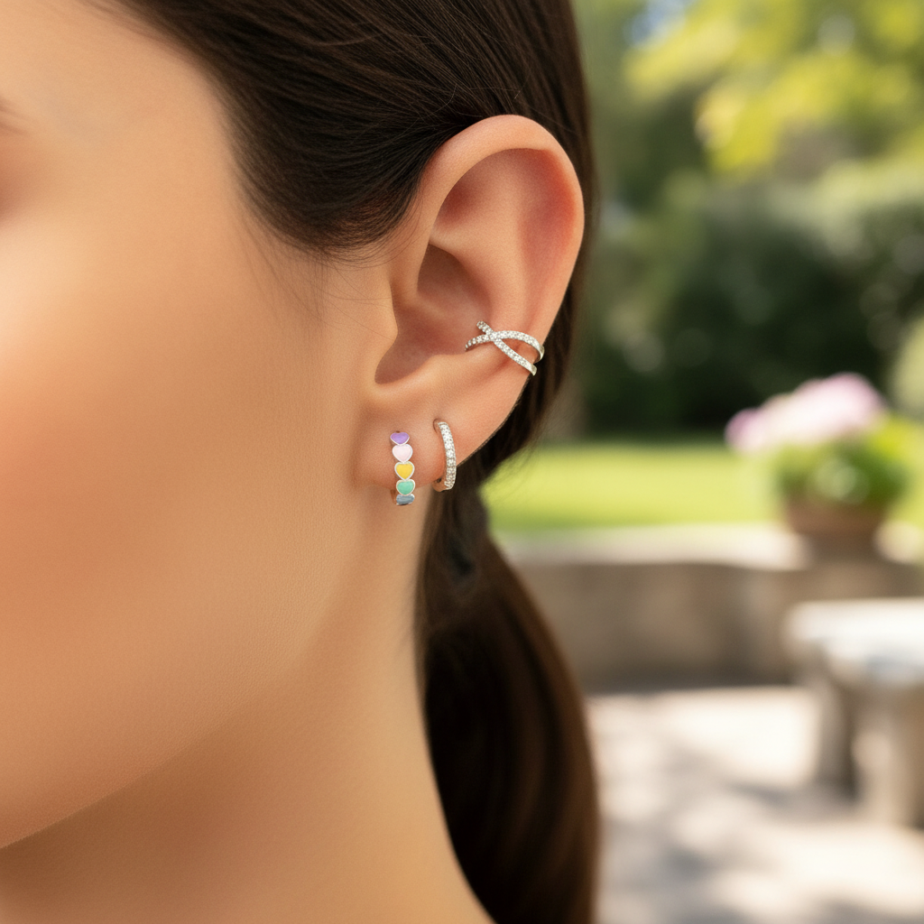 Sterling-Silber Ohrringe - Heartshine 