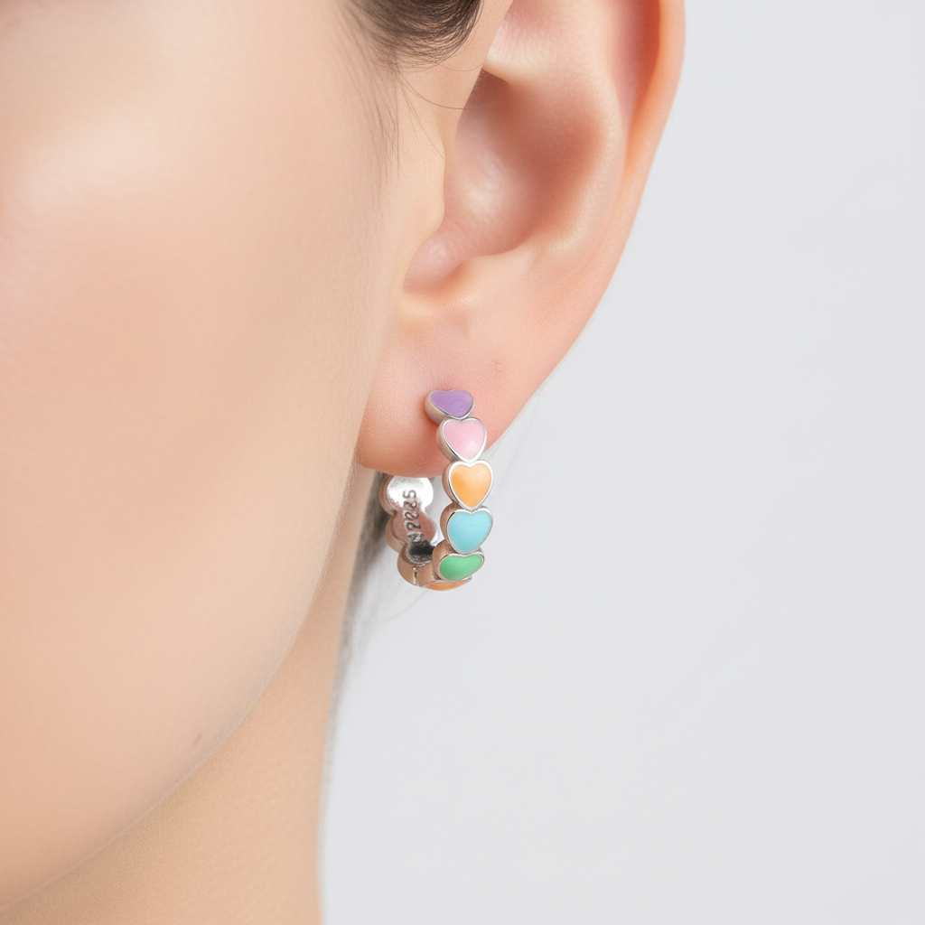 Sterling-Silber Ohrringe - Heartshine 