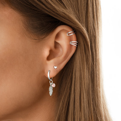 Sterling Silber Creolen - FeatherHeart 