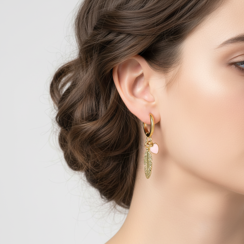 Sterling Silber Creolen - FeatherHeart 