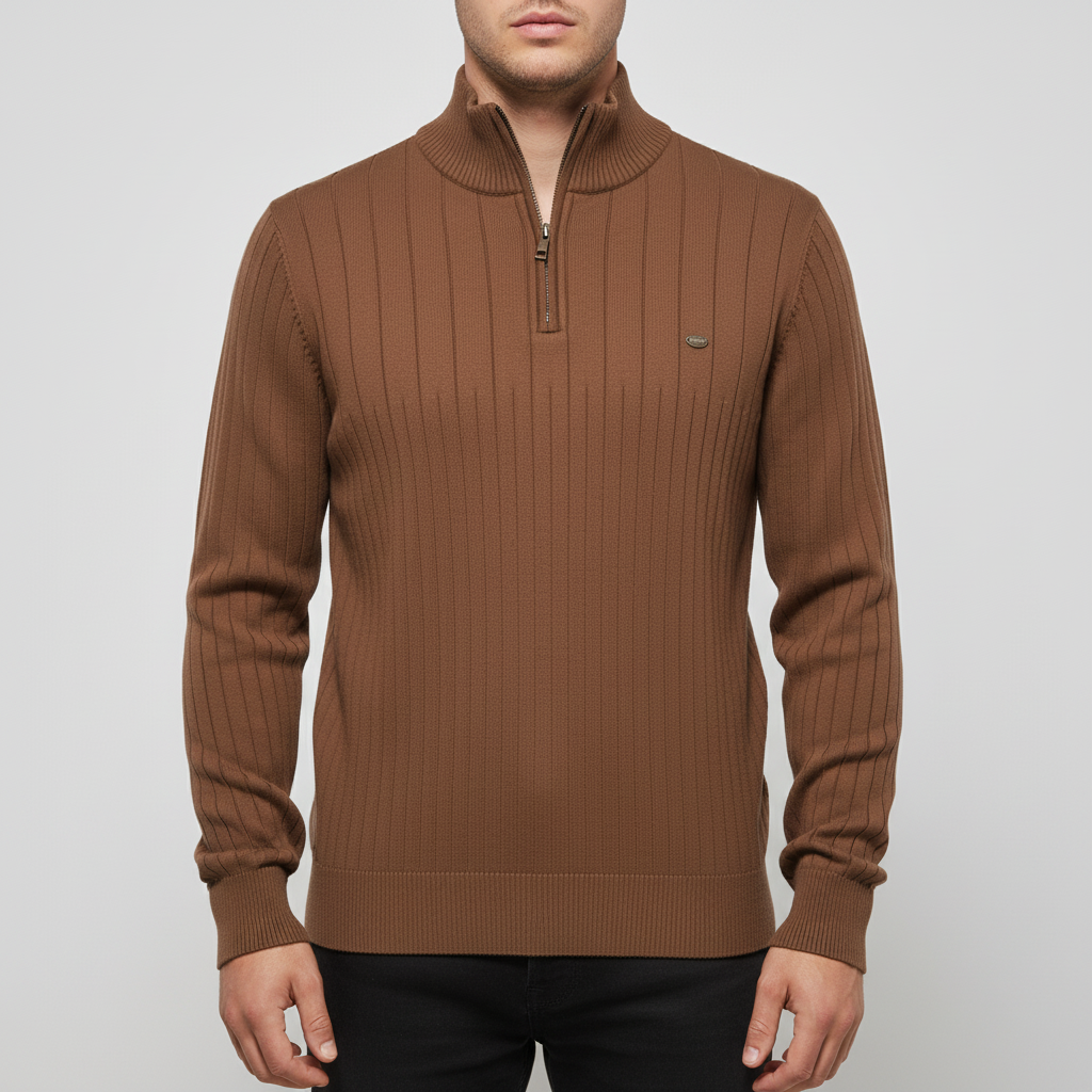 Strickpullover Mit Reißverschluss - CollarSweater