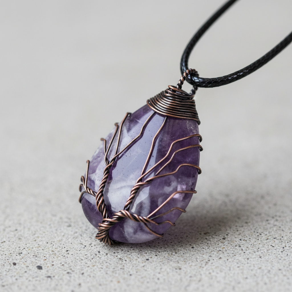 Tropfenförmige Kette - AmethystDream 