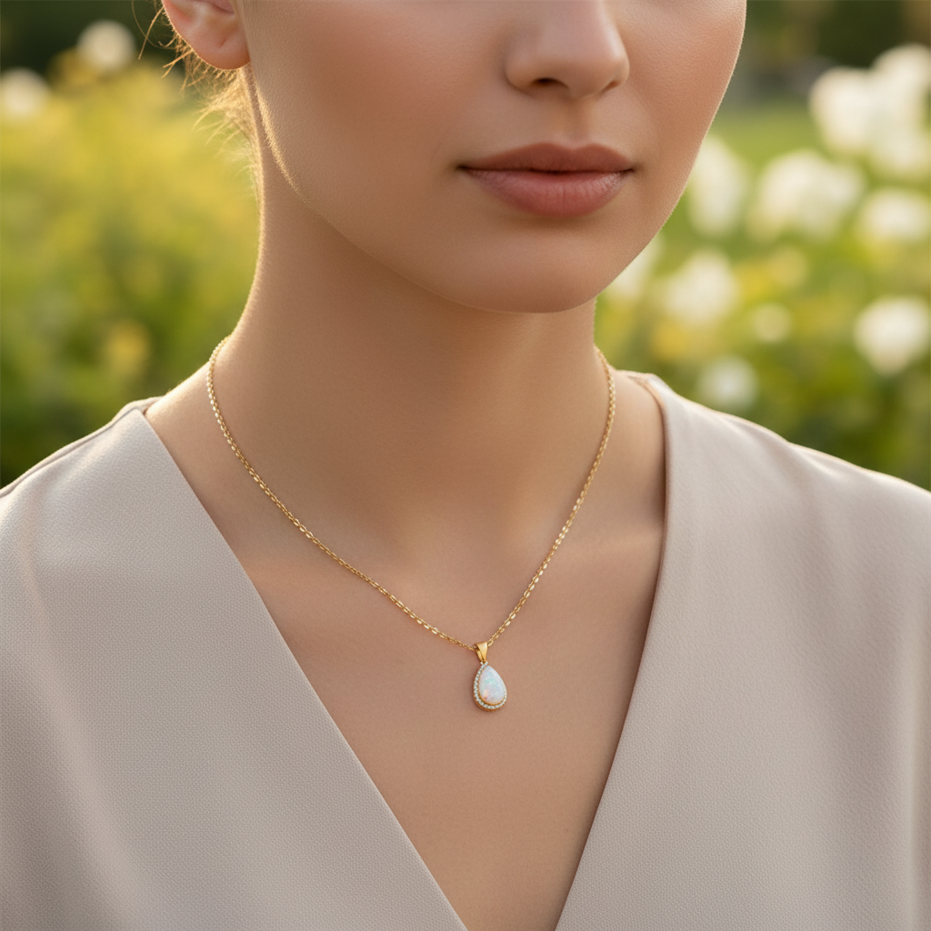 Tropfenförmiger Anhänger - LuxeChain 