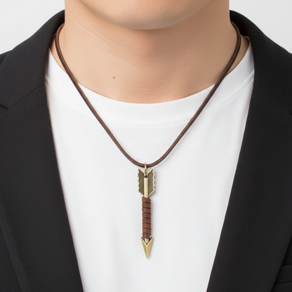 Unisex-Halskette Aus Leder - ArrowCharm 